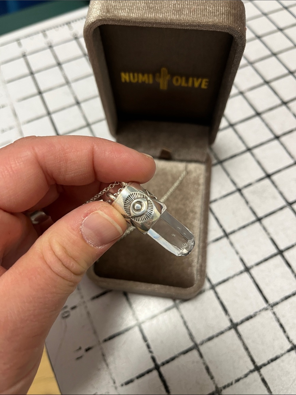 Numi Olive Aquamarine Eye Talisman / brand new / one of a kind - Picture 5 of 7